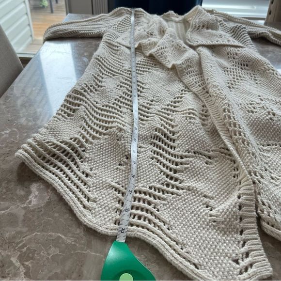 Elegant Cream Open-Knit Women's Sweater - Picture 9 of 10